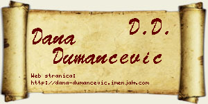 Dana Dumančević vizit kartica